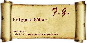 Frigyes Gábor névjegykártya